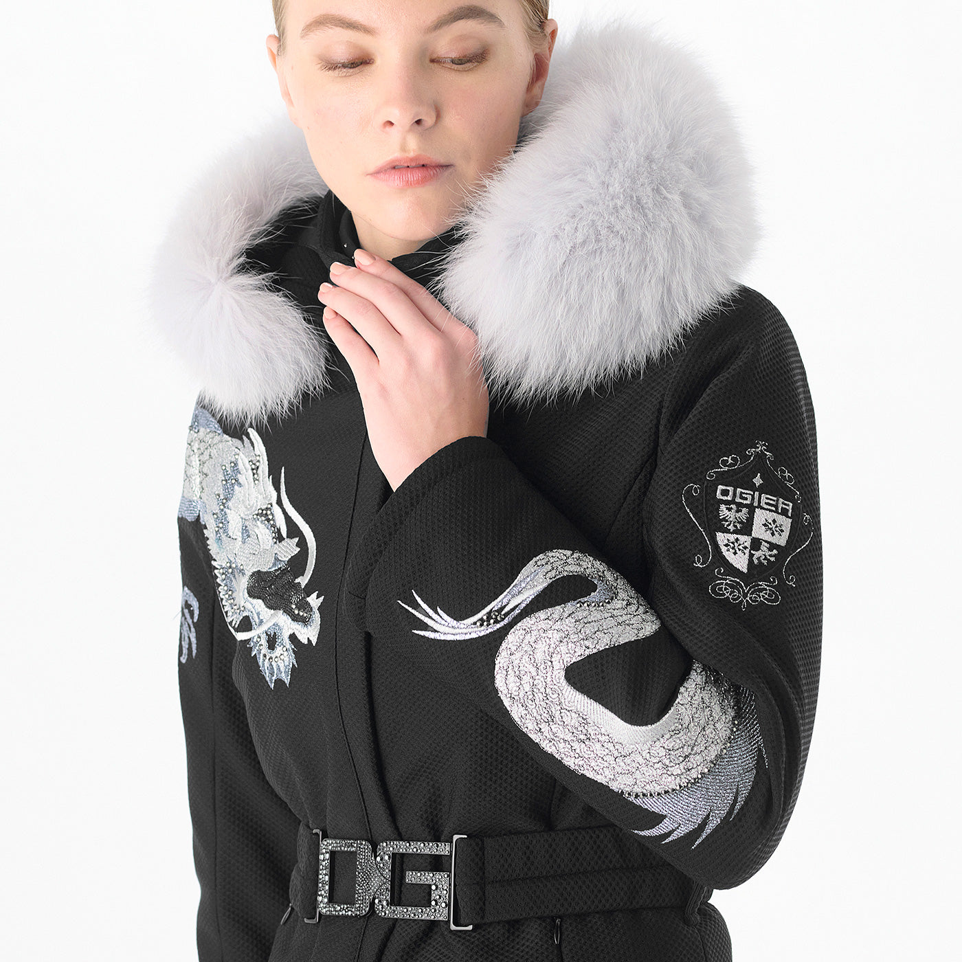 Dragon ski jacket black - luxury men's ski outerwear