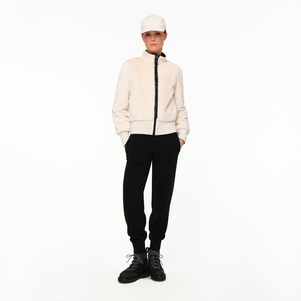 Caribou Stripes Mink Bomber