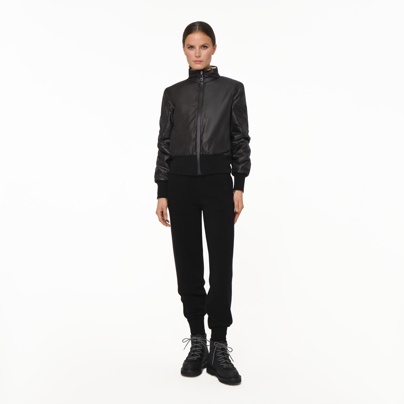 Caribou Stripes Mink Bomber