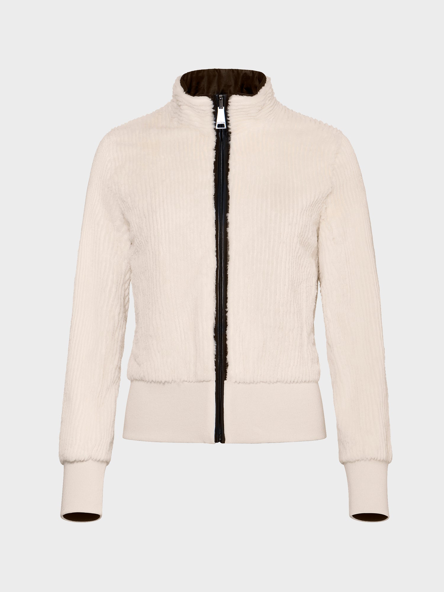 Caribou Stripes Mink Bomber